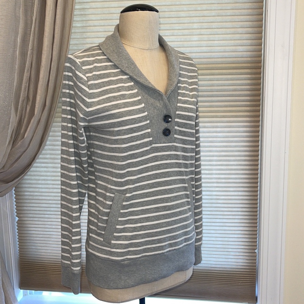 Banana Republic Striped Shawl Collar Sweatshirt - Picture 4 of 6